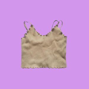 Tan Sleeveless Crop Top